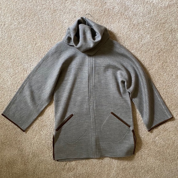 Wool blend knit cowl neck tunic dress sweater - Picture 6 of 8